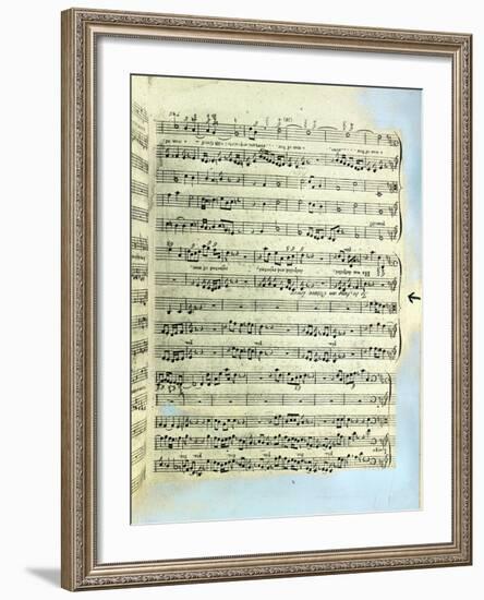 A Page from One of the Only Two Copies known to Exist of the First Printing of Handel's Messiah in-null-Framed Giclee Print