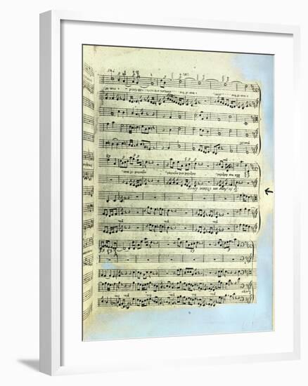 A Page from One of the Only Two Copies known to Exist of the First Printing of Handel's Messiah in-null-Framed Giclee Print