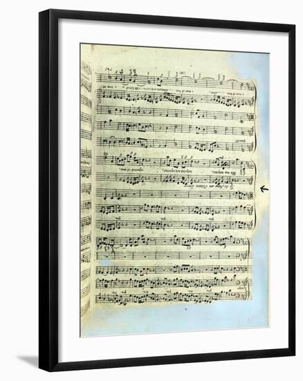 A Page from One of the Only Two Copies known to Exist of the First Printing of Handel's Messiah in-null-Framed Giclee Print