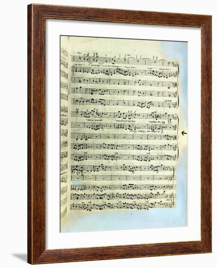 A Page from One of the Only Two Copies known to Exist of the First Printing of Handel's Messiah in-null-Framed Giclee Print