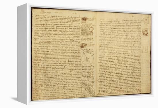 A Page from the Codex Leicester, 1508-12-Leonardo da Vinci-Framed Premier Image Canvas