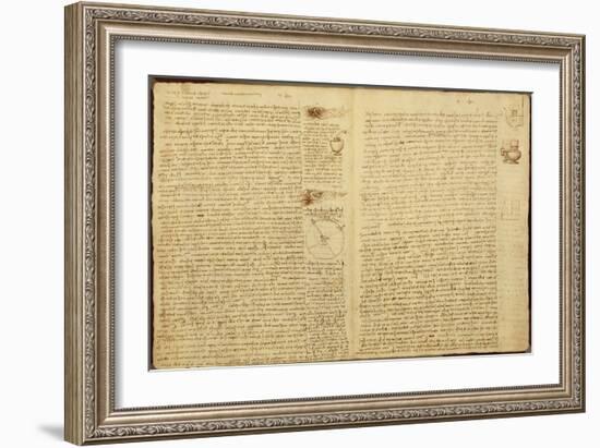 A Page from the Codex Leicester, 1508-12-Leonardo da Vinci-Framed Giclee Print