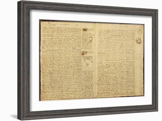 A Page from the Codex Leicester, 1508-12-Leonardo da Vinci-Framed Giclee Print