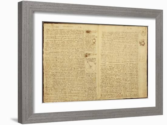 A Page from the Codex Leicester, 1508-12-Leonardo da Vinci-Framed Giclee Print