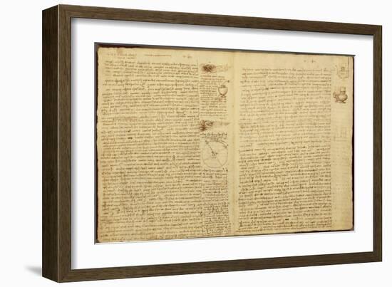 A Page from the Codex Leicester, 1508-12-Leonardo da Vinci-Framed Giclee Print