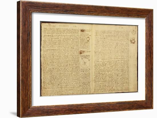 A Page from the Codex Leicester, 1508-12-Leonardo da Vinci-Framed Giclee Print