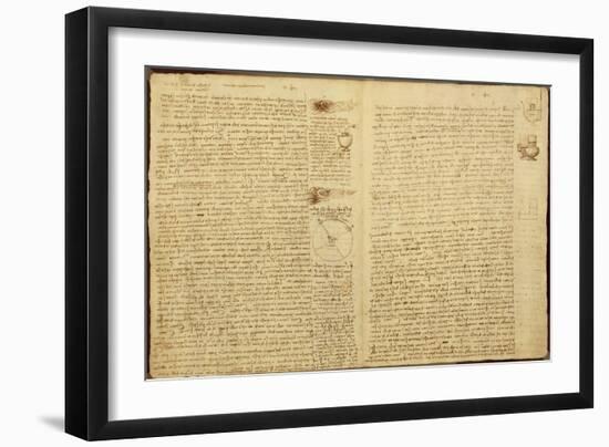 A Page from the Codex Leicester, 1508-12-Leonardo da Vinci-Framed Giclee Print