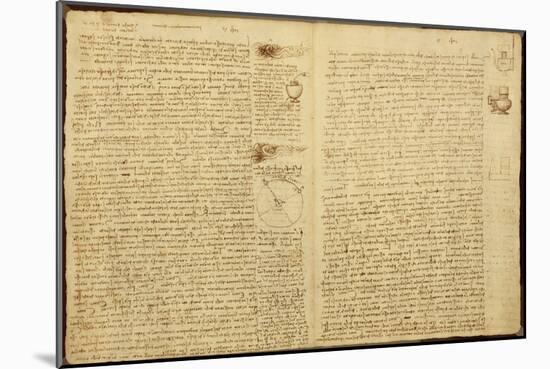 A Page from the Codex Leicester, 1508-12-Leonardo da Vinci-Mounted Giclee Print