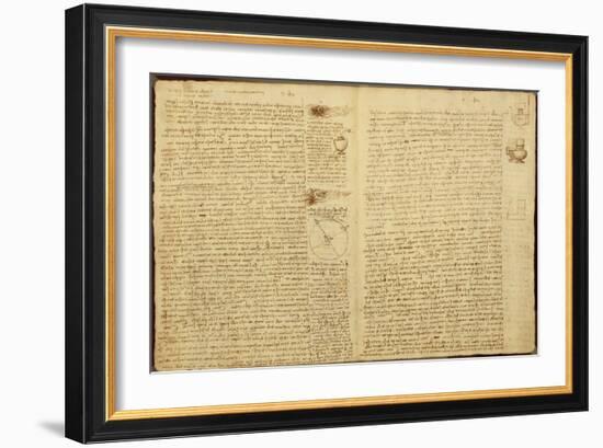 A Page from the Codex Leicester, 1508-12-Leonardo da Vinci-Framed Giclee Print