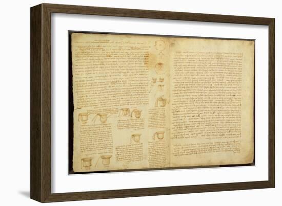 A Page from the Codex Leicester, 1508-12-Leonardo da Vinci-Framed Giclee Print