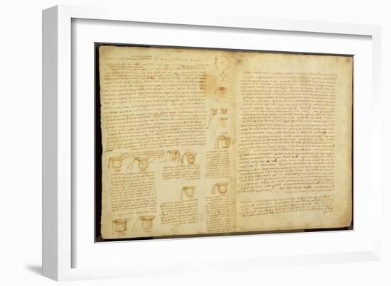 A Page from the Codex Leicester, 1508-12-Leonardo da Vinci-Framed Giclee Print