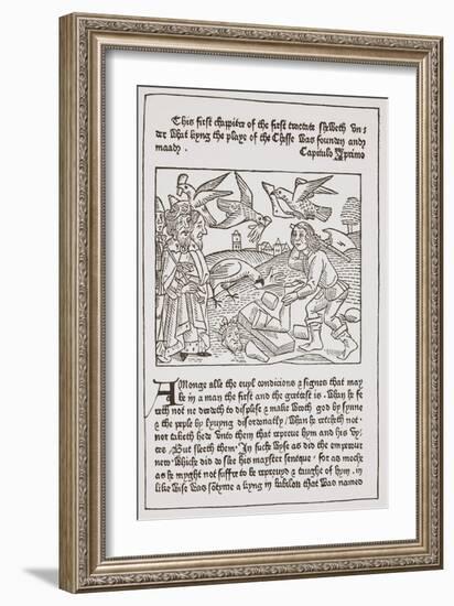 A Page from 'The Game of the Chesse' Printed by Caxton in 1480-null-Framed Giclee Print