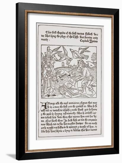 A Page from 'The Game of the Chesse' Printed by Caxton in 1480-null-Framed Giclee Print