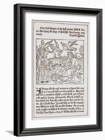 A Page from 'The Game of the Chesse' Printed by Caxton in 1480-null-Framed Giclee Print