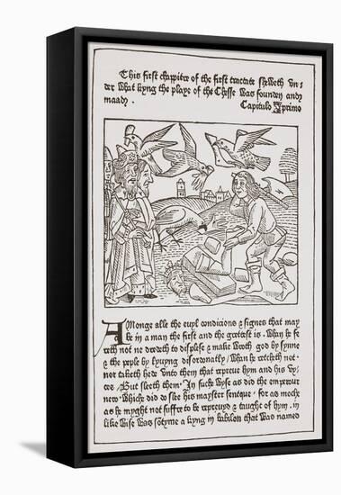 A Page from 'The Game of the Chesse' Printed by Caxton in 1480-null-Framed Premier Image Canvas