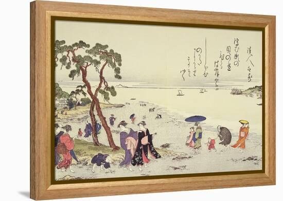 A Page from the 'Gifts of the Ebb Tide' Folio-Kitagawa Utamaro-Framed Premier Image Canvas