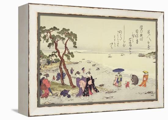 A Page from the 'Gifts of the Ebb Tide' Folio-Kitagawa Utamaro-Framed Premier Image Canvas