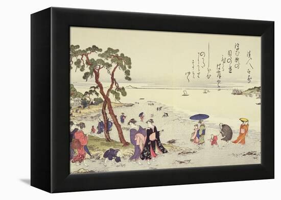 A Page from the 'Gifts of the Ebb Tide' Folio-Kitagawa Utamaro-Framed Premier Image Canvas