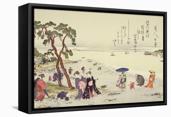 A Page from the 'Gifts of the Ebb Tide' Folio-Kitagawa Utamaro-Framed Premier Image Canvas