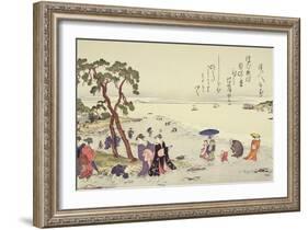 A Page from the 'Gifts of the Ebb Tide' Folio-Kitagawa Utamaro-Framed Giclee Print