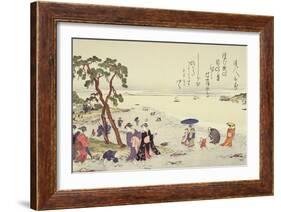 A Page from the 'Gifts of the Ebb Tide' Folio-Kitagawa Utamaro-Framed Giclee Print