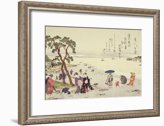 A Page from the 'Gifts of the Ebb Tide' Folio-Kitagawa Utamaro-Framed Giclee Print