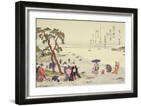 A Page from the 'Gifts of the Ebb Tide' Folio-Kitagawa Utamaro-Framed Giclee Print