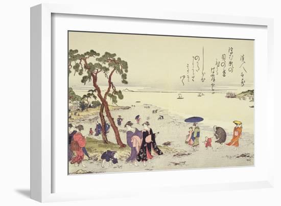 A Page from the 'Gifts of the Ebb Tide' Folio-Kitagawa Utamaro-Framed Giclee Print