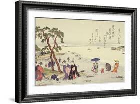 A Page from the 'Gifts of the Ebb Tide' Folio-Kitagawa Utamaro-Framed Giclee Print