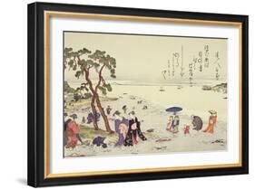 A Page from the 'Gifts of the Ebb Tide' Folio-Kitagawa Utamaro-Framed Giclee Print