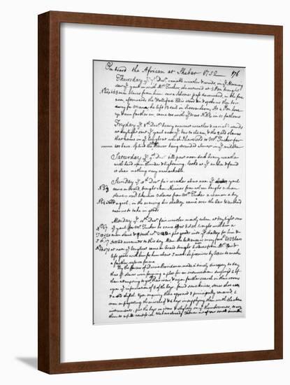 A Page from the Journal of John Newton, 1750-1754-null-Framed Giclee Print