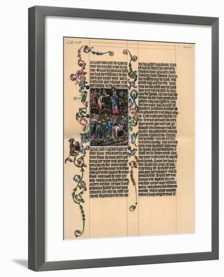 A Page from the Wenzel Bible, C1400-null-Framed Giclee Print