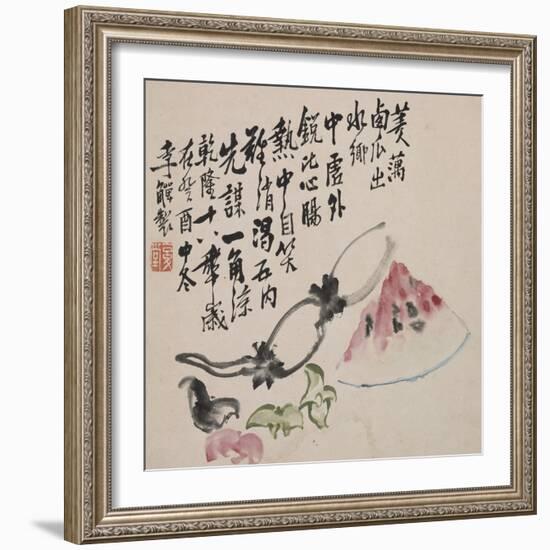 A Page (Melon) from Flowers and Bird, Vegetables and Fruits-Li Shan-Framed Giclee Print