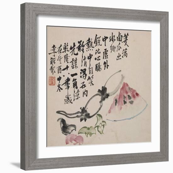 A Page (Melon) from Flowers and Bird, Vegetables and Fruits-Li Shan-Framed Giclee Print