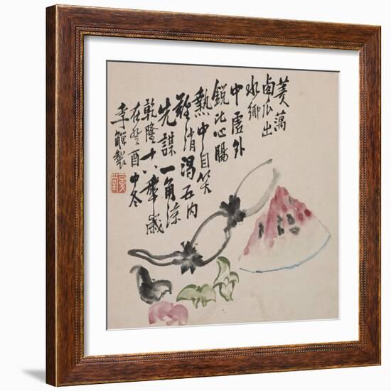 A Page (Melon) from Flowers and Bird, Vegetables and Fruits-Li Shan-Framed Giclee Print