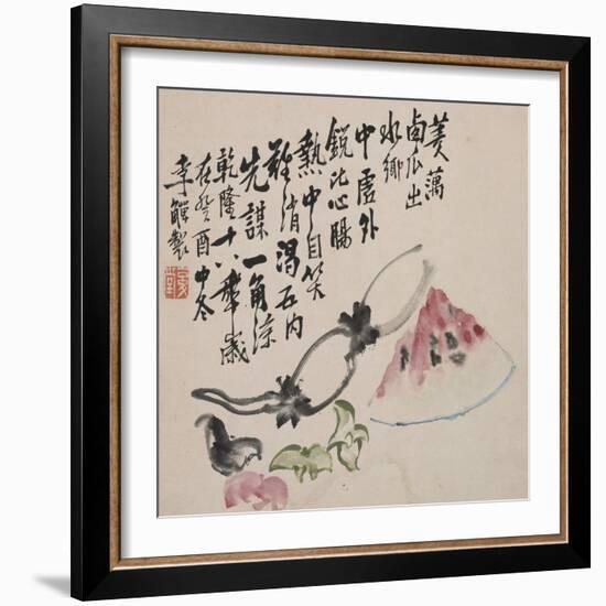 A Page (Melon) from Flowers and Bird, Vegetables and Fruits-Li Shan-Framed Giclee Print