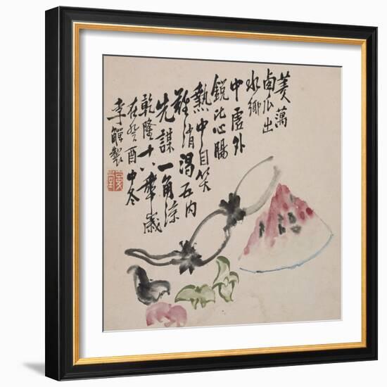 A Page (Melon) from Flowers and Bird, Vegetables and Fruits-Li Shan-Framed Giclee Print