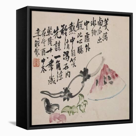 A Page (Melon) from Flowers and Bird, Vegetables and Fruits-Li Shan-Framed Premier Image Canvas