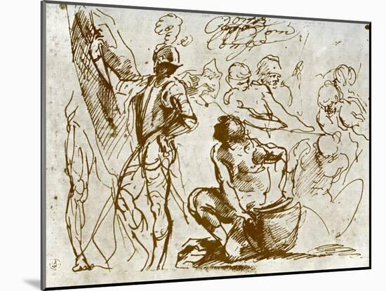 A Page of Sketches, by Titian-Titian (Tiziano Vecelli)-Mounted Giclee Print