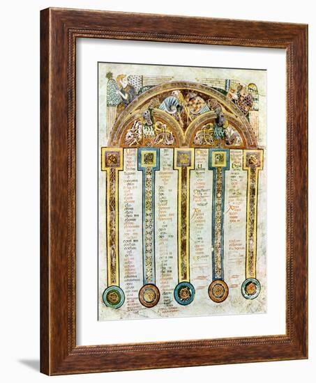 A Page of the Eusebian Canons, C800 Ad-null-Framed Giclee Print