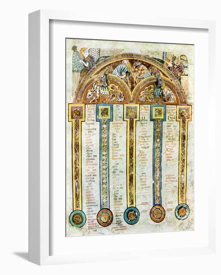A Page of the Eusebian Canons, C800 Ad-null-Framed Giclee Print