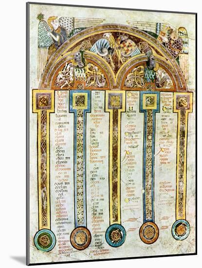 A Page of the Eusebian Canons, C800 Ad-null-Mounted Giclee Print