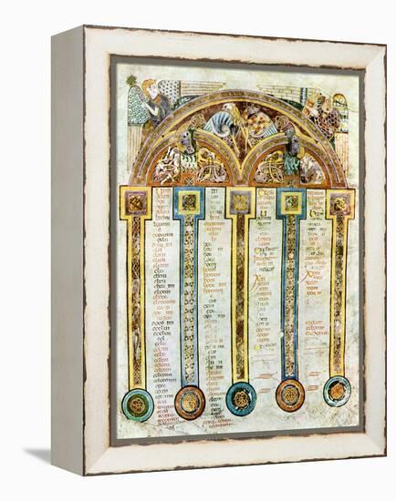 A Page of the Eusebian Canons, C800 Ad-null-Framed Premier Image Canvas
