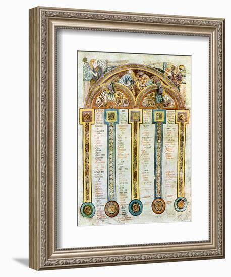 A Page of the Eusebian Canons, C800 Ad-null-Framed Giclee Print