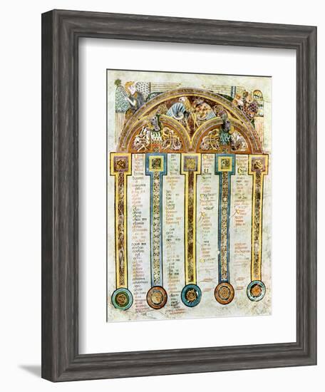 A Page of the Eusebian Canons, C800 Ad-null-Framed Giclee Print