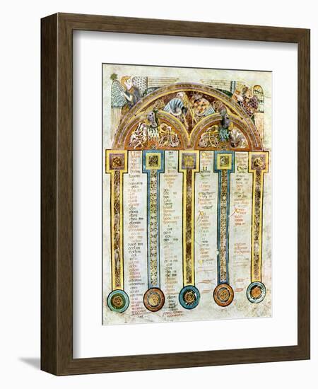 A Page of the Eusebian Canons, C800 Ad-null-Framed Giclee Print