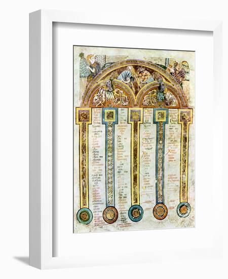 A Page of the Eusebian Canons, C800 Ad-null-Framed Giclee Print