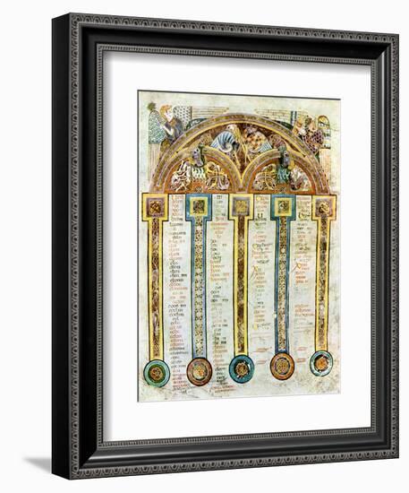 A Page of the Eusebian Canons, C800 Ad-null-Framed Giclee Print