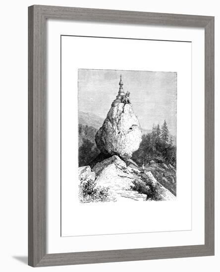 A Pagoda Atop a Boulder, 1895-null-Framed Giclee Print