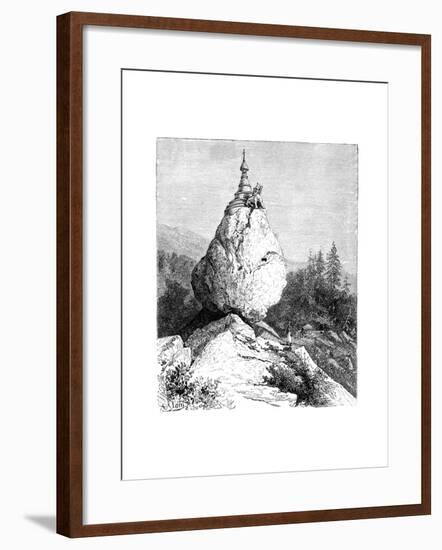 A Pagoda Atop a Boulder, 1895-null-Framed Giclee Print